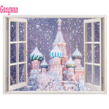 diamond mosaic painting snow Scenery Moscow Church pattern diamond rhinestone full square round drill,diamond embroidery decor 2024 - buy cheap