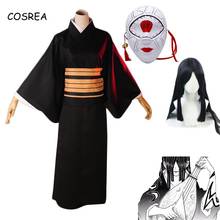 Anime Demon Slayer Nakime Cosplay Costumes Japanese kimono Kimetsu No Yaiba Juuni Kitsuki Uniform Mask Wig Full Set Halloween 2024 - buy cheap