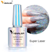 Venalisa-esmalte para unha, super laser, 7.5ml, gel com efeito de glitter, esmalte gel nagellak, para manicure, gel led uv, soak-off 2024 - compre barato