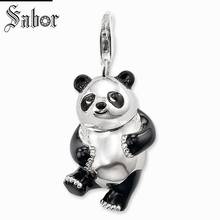 thomas Cute Panda Charm, gifts silver plated Jewelry For Women Men,2020 Gift Silver color Fit Bracelet Necklave charms 2024 - buy cheap