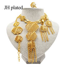 Women gold Jewelry Set Necklace and Earrings ring bracelet Wedding Jewelry Sets gold gift wholesale, Necklace Earrings ring bracelet, for women, for wedding, for lovers' 2024 - buy cheap