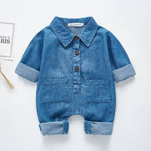 Newborn Boys Girls Cowboy Jumpsuits Clothes New 2021 Spring Autumn Baby Boys Girls Rompers Long Sleeve Children Rompers 2024 - buy cheap