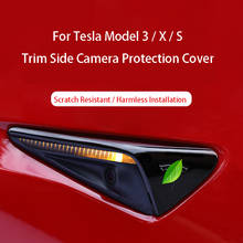 2pcs Trim Side Camera Protection Cover for Tesla Model 3 ABS Car Accessories Protective Cover for Tesla Model 3/S/X Dropship 2024 - buy cheap