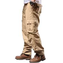 Trend Cargo Pants Men Casual Plus Size Pants Cotton 6 Pockets Loose Baggy Straight Trousers Tactical Military Army Style Clothes 2024 - buy cheap