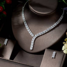 HIBRIDE-pendientes y collar con diseño de hojas para mujer, conjunto de joyas de circonia cúbica, joyería nupcial africana, N-1387 DE BODA nigeriana 2024 - compra barato