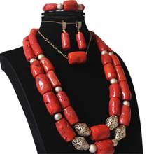 Dudo conjunto de joias, joias grandes africanas, 12-20mm, coral médio, 3 camadas, colar de contas de casamento nigeriano, 2020 2024 - compre barato