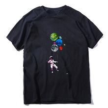 Мужская футболка COOLMIND из 100% хлопка с коротким рукавом и космическим принтом, повседневная свободная Мужская футболка унисекс, футболка с круглым вырезом, мужские футболки, топы 2024 - купить недорого