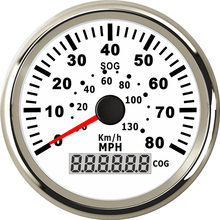 Painel de instrumentos para automóveis, medidores, 0-130 km/h, 0-80m, velocidade, mileômetro, 85mm, à prova d'água, gps, indicadores de velocidade com luz de fundo 2024 - compre barato