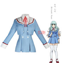 JP Anime High-Rise Invasion Shinzaki Kuon Cosplay Costume Light Blue JK Uniform Girls School Uniform Party Students Sailor Suit 2024 - buy cheap