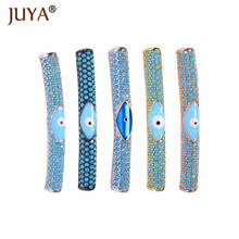 Juya Evil Eyes Turquoise Tube Beads for Jewelry Making Copper Curved Tube DIY Beads Charms fit Bracelet Necklace Accessories 2024 - buy cheap