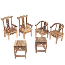 Mini cadeira de mesa de madeira, decoração em miniatura para casa de boneca e sala de jantar, 1 conjunto 2024 - compre barato