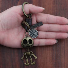 2020 Skeleton Robot Skellington Keychain Punk Leather Weave Key Ring For Women Bag Charm Pendant Key Chain Gifts 2024 - buy cheap