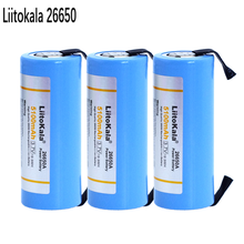 Liitokala 3 pçs bateria recarregável 26650, bateria de lítio 26650a, 3.7v 5100ma 26650-50a azul. Adequado para lanterna + níquel 2024 - compre barato
