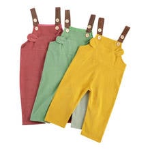 Lioraitiin-monos de pana para niños de 1 a 6 años, peto de pana de Color sólido, pantalones con tirantes, pechera, parte inferior, Otoño e Invierno 2024 - compra barato