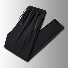 Pantalones de chándal informales para hombre, Joggers clásicos, cómodos, ajustados, color negro, sólido, 120 2024 - compra barato