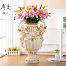 Vaso de resina para flores anjo criativo, vaso vintage, decoração de casa, artesanato, decoração de quarto, chão grande, figuras de resina, presente 2024 - compre barato
