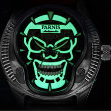 PARNIS Commander Seriers-Reloj de pulsera de cuero para hombre, luminoso, 21 joyas, automático 2024 - compra barato