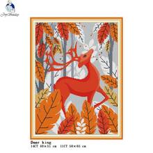 Animal Deer king pattern cross stitch kit DMC 14ct 11ct canvas printing embroidery DIY handmade needlework kit home decoration 2024 - buy cheap