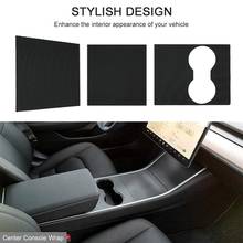 Car Center Console Wrap Kit Sticker Dashboard Matte Carbon Fiber Black For Tesla Model 3 2024 - buy cheap