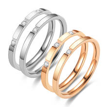 Trendy fashion stainless steel ring female new titanium steel couple wedding ring gift 2024 - buy cheap