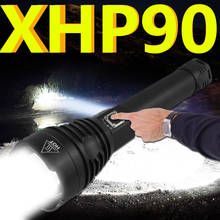 Lanterna tática poderosa de led xhp90 com zoom, lanterna à prova d'água para caça, acampamento, 18650 lm, 3 modos, lâmpadas com 26650 ou 2024 - compre barato