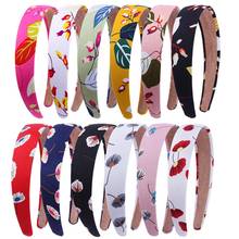 3cm Colorful Flower Hair Bands For Women Satin Covered Headbands Ribbon Casual Hair clip girls Hair Accessories 2024 - buy cheap