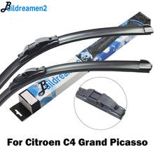 Buildreamen2 Car Wiper Blade Windscreen Wiper For Citroen C4 Grand Picasso 2006-2018 Fit Push Button / Side Pin / Bayonet Arms 2024 - buy cheap