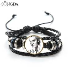 SONGDA-pulsera de cuero trenzado para hombre, brazalete informal con diseño de superestrella de Rock, estilo Retro, Punk 2024 - compra barato