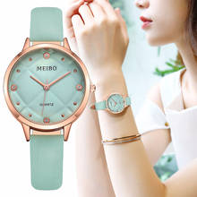 MEIBO Women Leather Watch Luxury Ladies Quartz Analog Watches Gift Clock Relogio Feminino 2024 - buy cheap