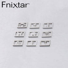 Fnixtar 20Pcs Rectangle Tree Dog Paw Angle Connectors Charms For DIY Making Braid Bracelet Stainless Steel Mirror Polish Charms 2024 - buy cheap