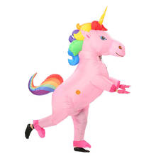Disfraz de unicornio inflable Unisex para adultos y niños, disfraz de Halloween de animales, vestido de fiesta para Halloween 2024 - compra barato
