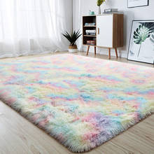 New Rainbow Colors Carpets Tie Dyeing Plush Soft Carpets For Bedroom Living Room Anti-slip Floor Mats Kids Room Carpet Rugs 2024 - buy cheap