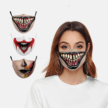 Máscaras de terror para halloween, material respirável, adulto, feminino, proteção facial, para ciclismo, manchas de festa, 2021 2024 - compre barato