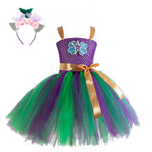 Vestido de princesa com paetês feminino, vestido tutu de estrela do mar para meninas 1-12 anos, vestidos tutu para crianças pequenas 2024 - compre barato