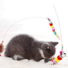Радужные игрушки для кошек, пластиковый котенок, Интерактивная палочка, забавная кошка, удочка, игровой палочка, перо, игрушка, товары для домашних животных, аксессуар для котов 2024 - купить недорого