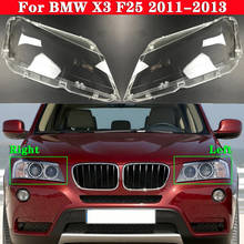 Cubierta de faro delantero de coche, pantalla de lámpara para BMW X3 F25 2011-2013, cubiertas de luz de cabeza, tapas de carcasa de lente de vidrio 2024 - compra barato