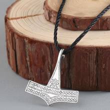 QIAMNI Vintage Nordic Vikings Thor's Hammer Mjolnir Amulet Pendant Necklace Rope Chain Men Amulets Scandinavian Jewelry Colier 2024 - buy cheap