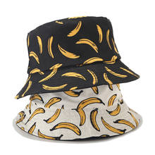 Fashion Banana print double-sided wearing fisherman hat tide men and women street couple Bucket cap hip-hop sun hat 2024 - buy cheap