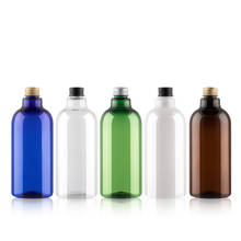 Recipiente de plástico vazio para maquiagem, garrafa de óleo essencial com parafuso de gel de banho, frasco recarregável de alumínio para maquiagem de 500ml 2024 - compre barato