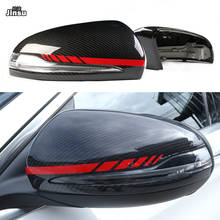 Red AMG style Carbon fiber rear mirror covers For Benz S class S300 S400 S500 S600 2014 - 2018 LHD RHD W222 replace mirror cap 2024 - buy cheap