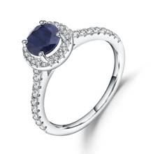Женское кольцо для помолвки Gem's Ballet, кольцо из стерлингового серебра 925 пробы с натуральным синим сапфиром 1,84 карат 2024 - купить недорого