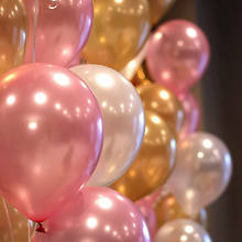 Balão inflável de hélio com 12 polegadas, balão de ouro rosado para decoração de dia dos namorados, casamento, festa de aniversário, brinquedo para chá de bebê 2024 - compre barato