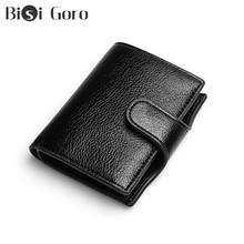 BISI GORO Top Quality Pu Leather Credit Card Holder Wallet Business Men Wallet For Credit Cards Women RFID Button Travel Wallet 2024 - buy cheap