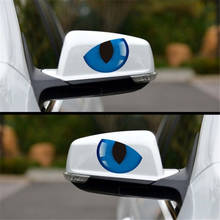 Adesivo de vinil para decoração de carro, 2 peças, simulação fofa de olhos de gato, decalque 3d de vinil para espelho retrovisor, cobertura de motor 2024 - compre barato