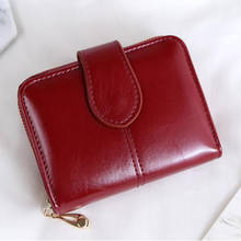 Wallet Short Wallet PU Women's Purse Zipper&Button Purse Red Small Wallet Coin Pocket Cartera Hot Sale 2024 - buy cheap