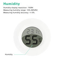 Mini Practical Digital Indoor Round Thermometer Hygrometer Temperature Humidity Meter LCD Display 2024 - buy cheap