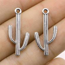 WYSIWYG 10pcs Charms Cactus Antique Silver Color Alloy DIY Jewelry Making Accessories 14x29mm 2024 - buy cheap