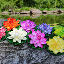 1 Piece Artificial Lotus Water Lilies Silk Floating Lily Flowers Head Leaves Pond Tank Plants Home Garden Pool Hotel Decoration 2024 - buy cheap