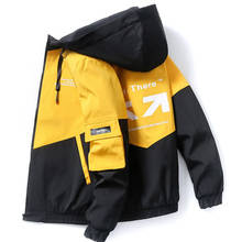 Jacket Men 2020 fashion Spring Casual Patchwork Windbreaker Hooded Bomber Jacket Male Outwear Zipper Coat Hip Hop Clothing 2024 - buy cheap