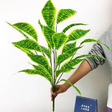 Folhas grandes plantas artificiais, 75cm, 26 folhas, falso monstera, palmeira tropical, plástico, aloe piran, plantas, folhagem para decoração da casa 2024 - compre barato
